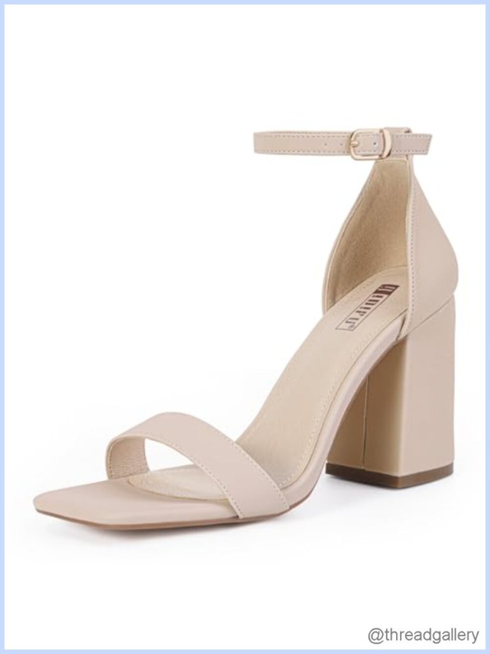 Chunky Block Heels Open Square Toe Ankle Strap Wedding Heeled Sandals
